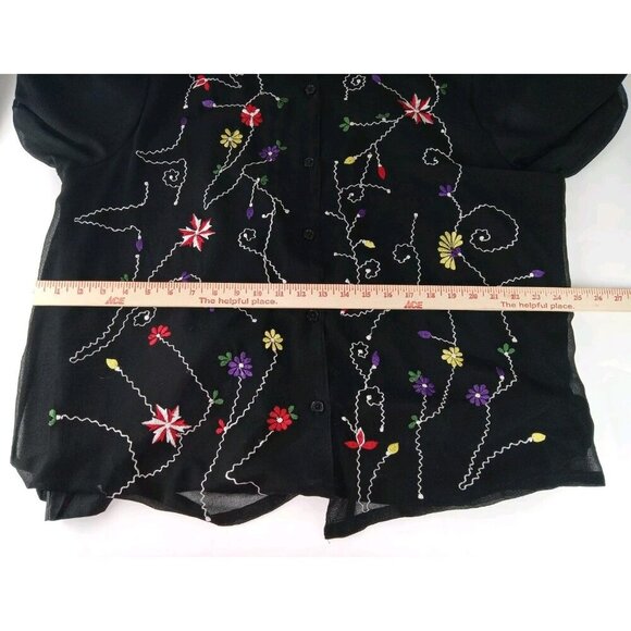 Main Street Women's Long Sleeve Button Front  Embroidered Shirt sz 20W - Picture 7 of 8